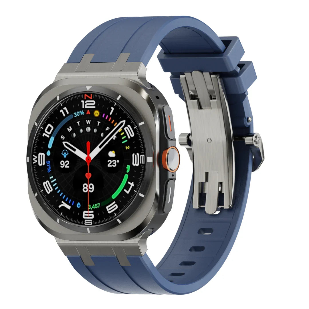 Curea din silicon cu cataramă tip fluture de lux pentru Samsung Galaxy Watch Ultra