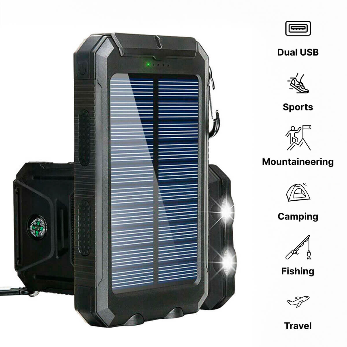 500000mAh Solar Charger Waterproof Power Bank External