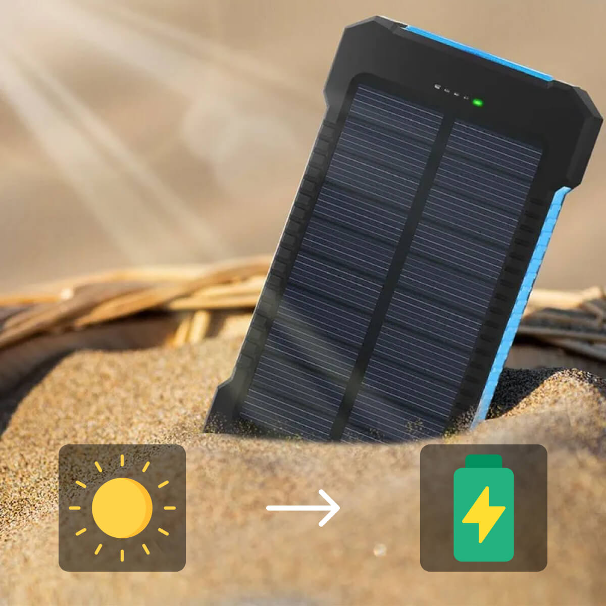 500000mAh Solar Charger Waterproof Power Bank External