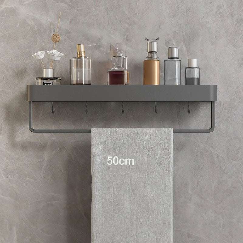 Contemporary Sleek Gray Bathroom Shelves