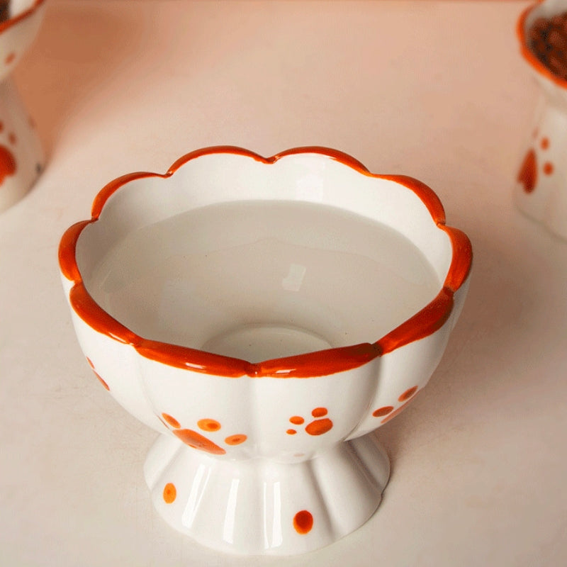 Sweetheart Ceramic Vintage Raised Cat Bowls