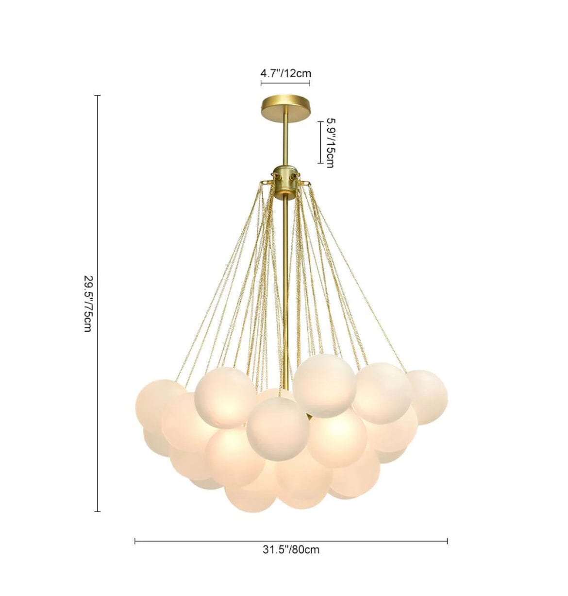 Vrimlo Frosted Ball Chandelier