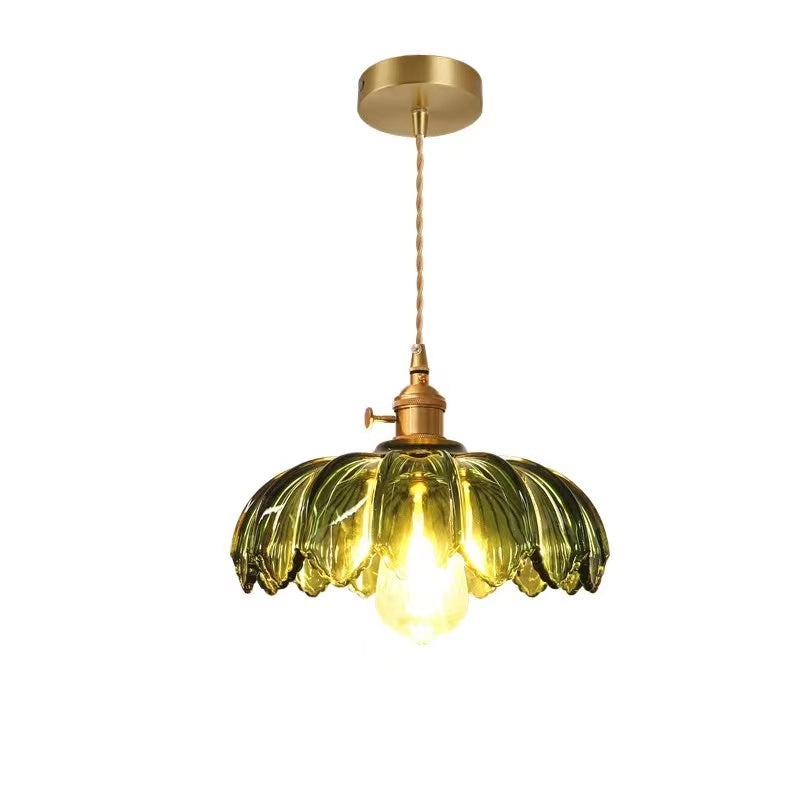 Vintage geglazuurde bloemen hanglamp