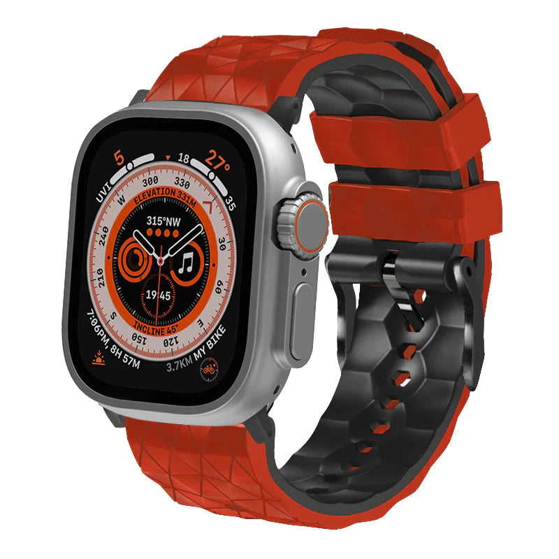 Two-color Football Pattern Sport Silicone Band For Apple Watch