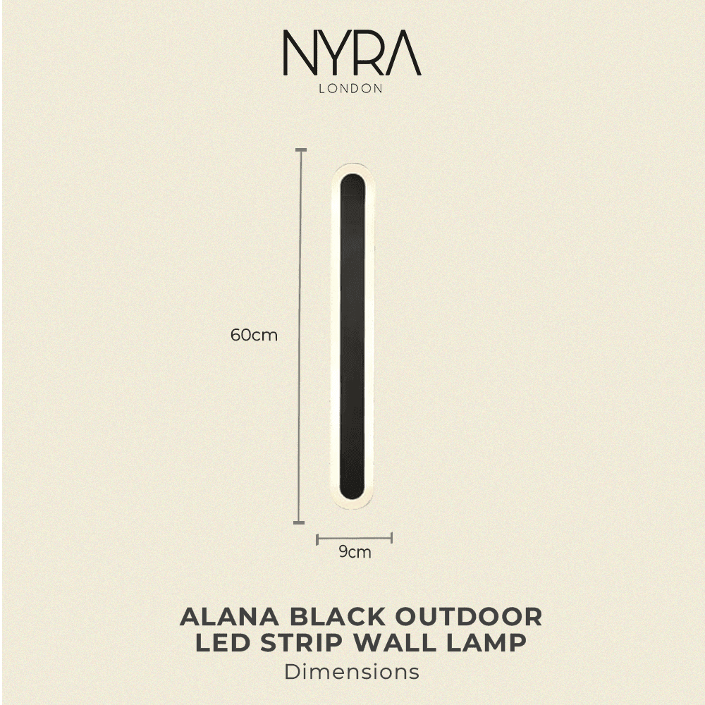 Alana Black Outdoor LED Strip Wall Lamp