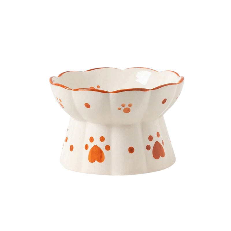 Sweetheart Ceramic Vintage Raised Cat Bowls