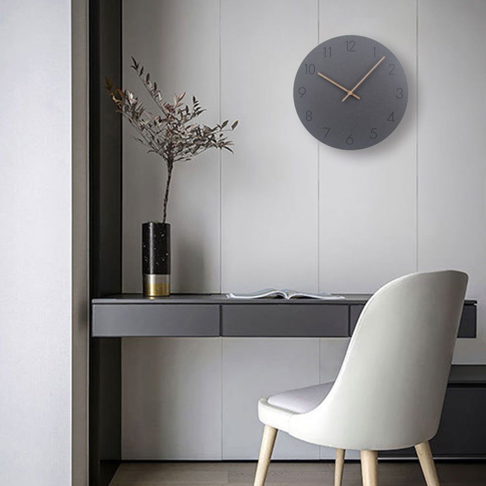 Minimalist Norwegian Silent Wall Clock - 29cm(11.4 in) Scandinavian Design, Wood, Quiet Movement