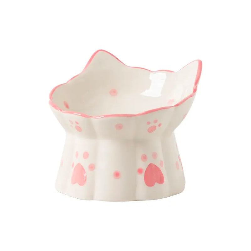 Sweetheart Ceramic Vintage Raised Cat Bowls