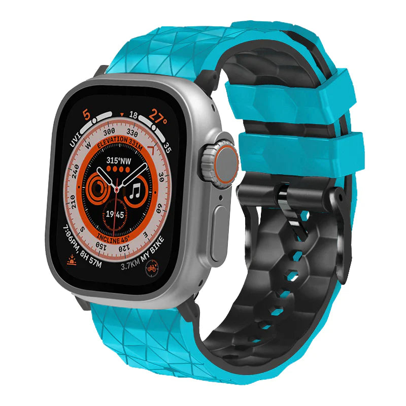 Two-color Football Pattern Sport Silicone Band For Apple Watch