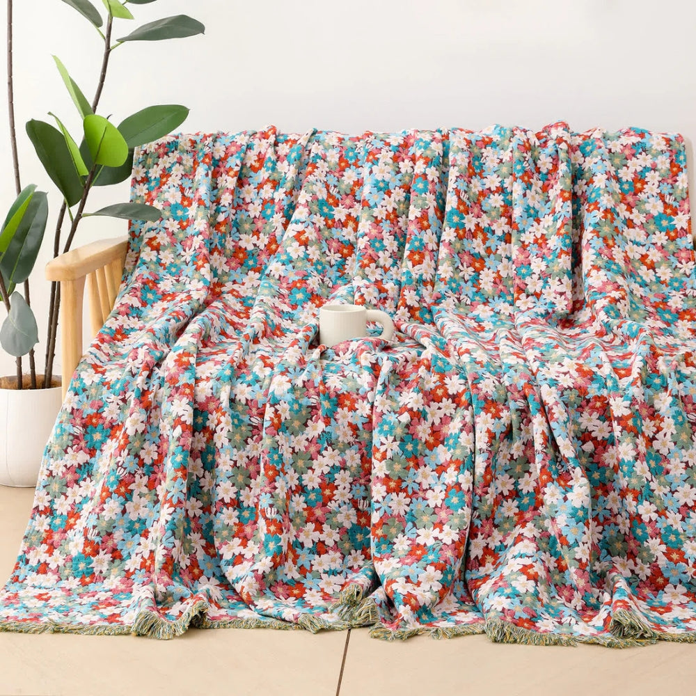 Couverture en Coton Floral Fiesta