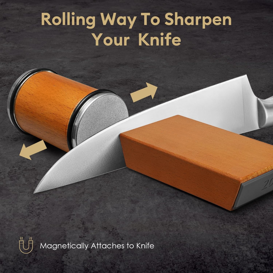 Rolling Knife Sharpener – Diamond-Precision Blades Made Effortless