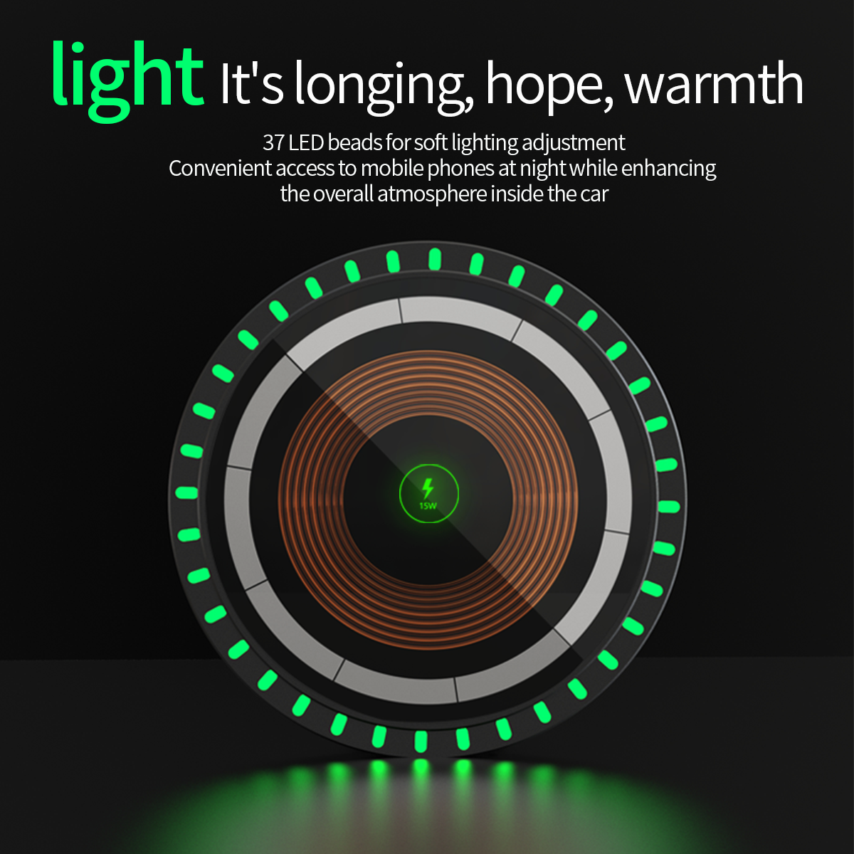 T26-Ultra-Thin LED Ambient Light, Transparent Magnetic Wireless Charger