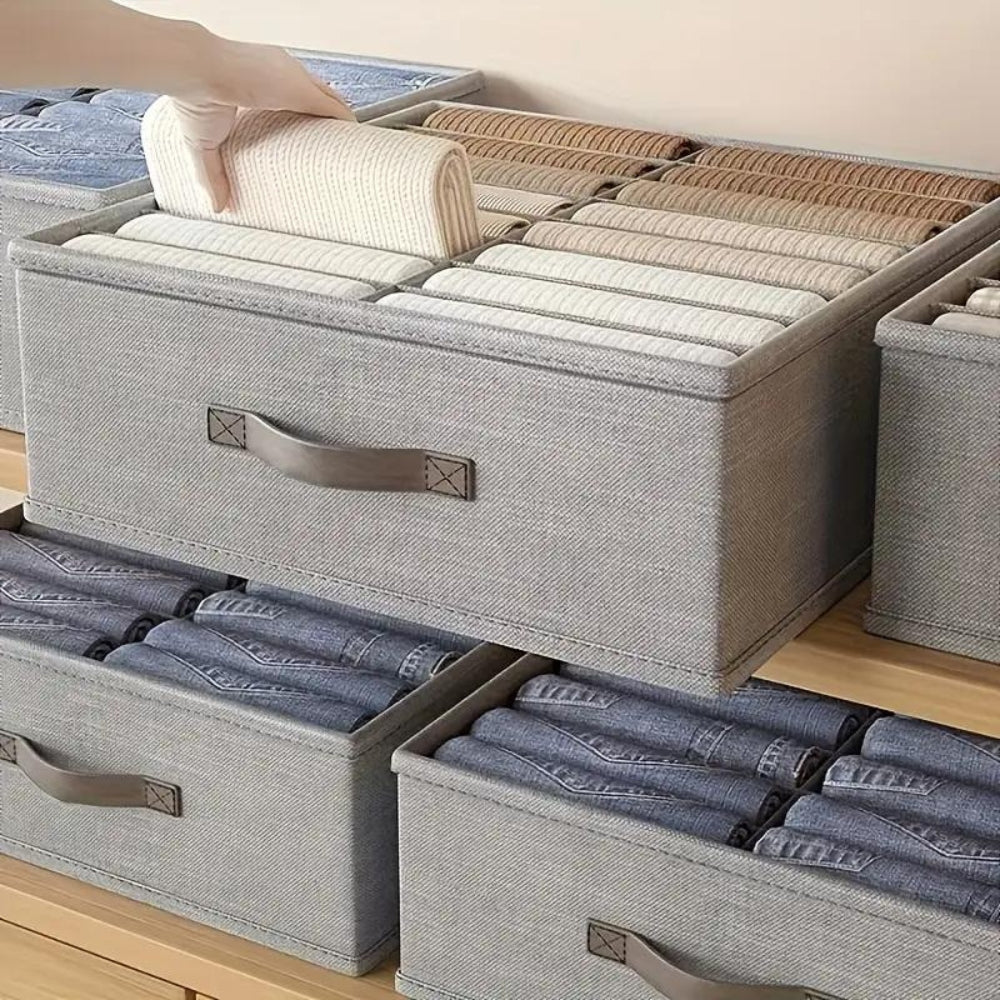 Modern Gray Linen Storage Container