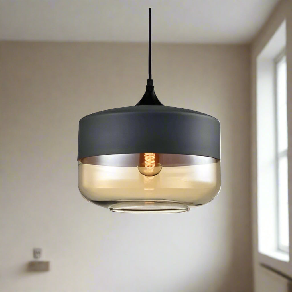 Jevaglo™ | Luxe hanglamp van glas en hout