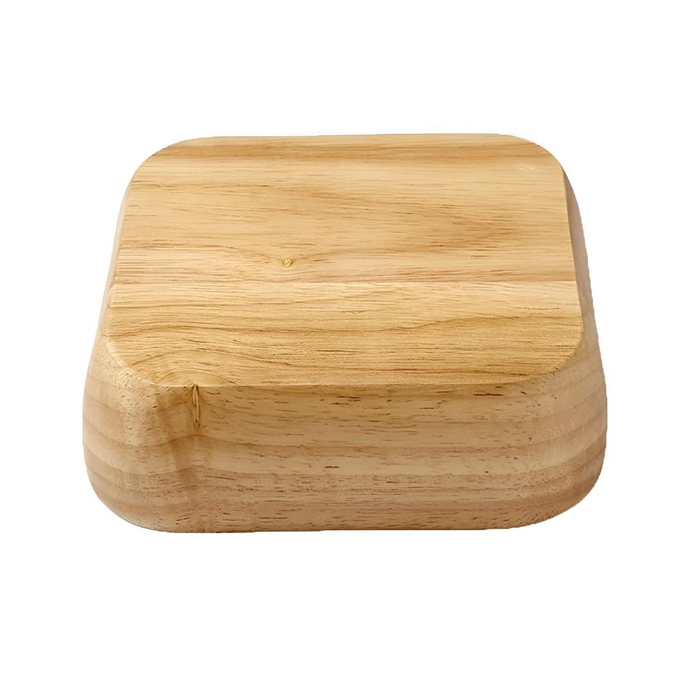 Natural Wood Square Bowl