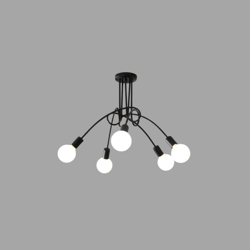 Candelabro Vintage Americano - Lâmpada Suspensa LED em Ferro Forjado