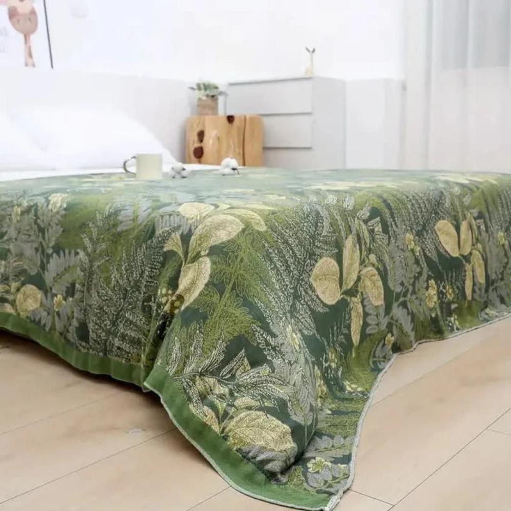 Verdant Leaf Bamboo Fiber Cooling Blanket