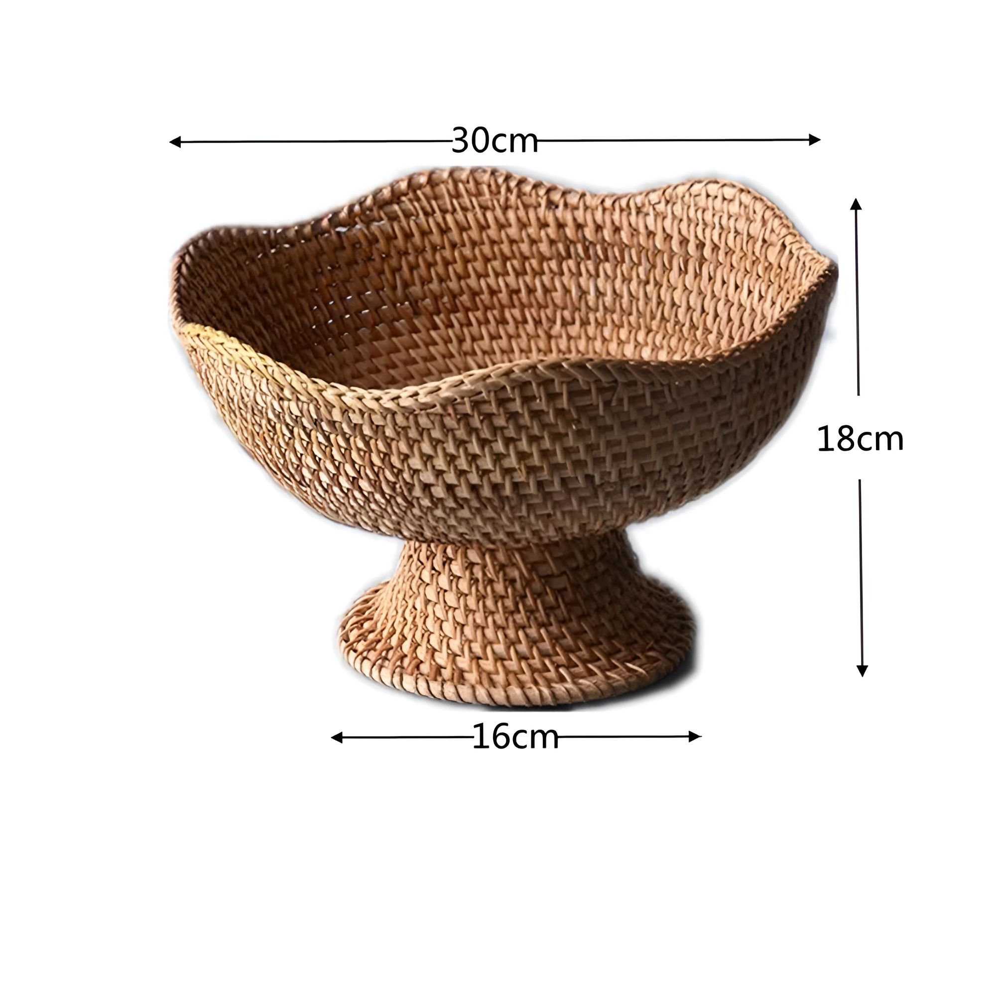 Coș de fructe din rattan natural țesut manual