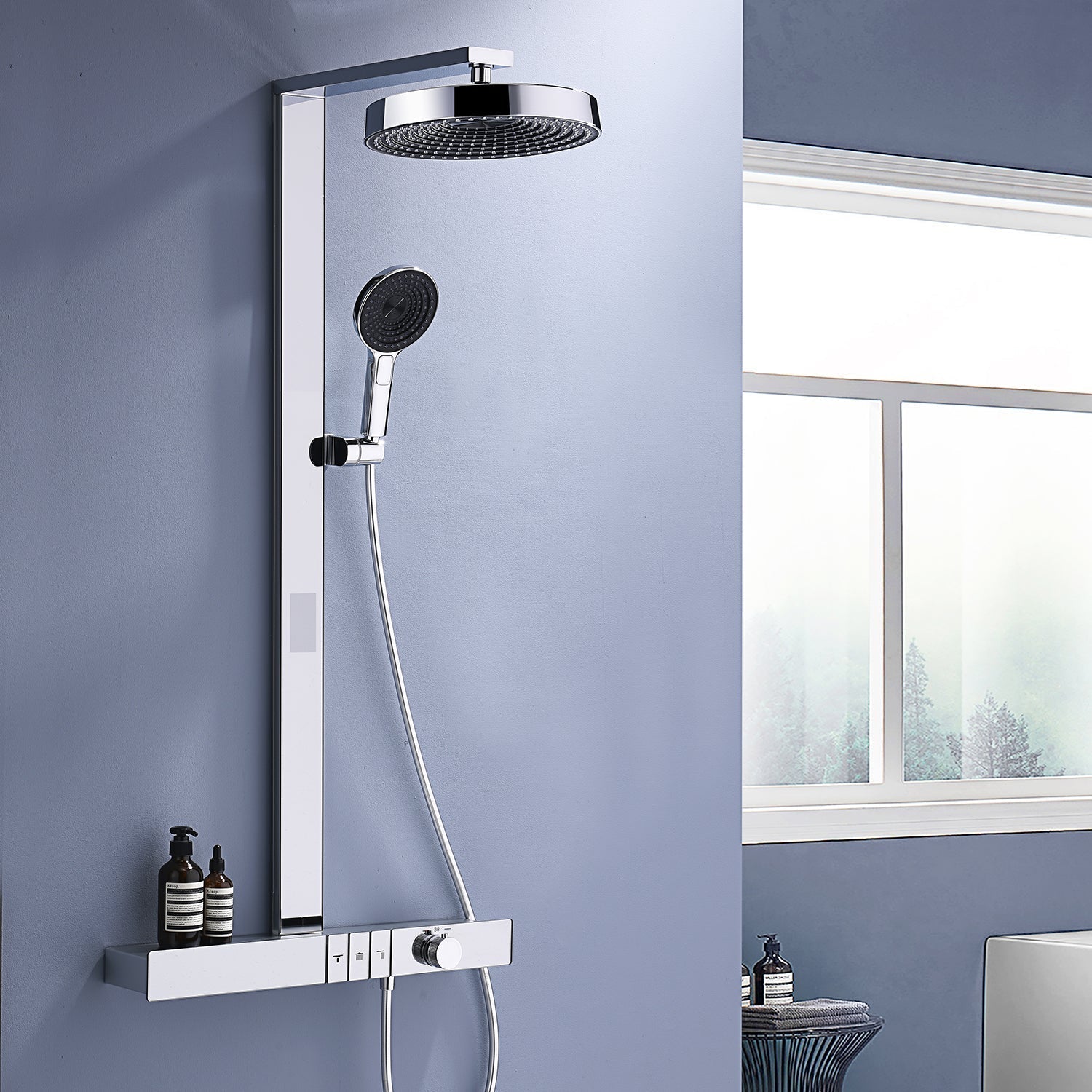 State-of-the-Art Shower System with Rainfall Shower head