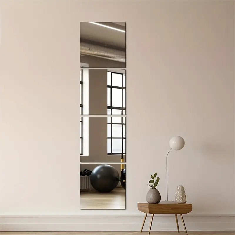 4PCs Self-adhesive HD Glass Mirror: Safe and Easy to install