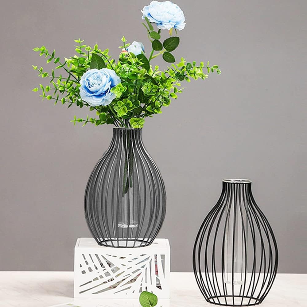 Smal metallramme vase