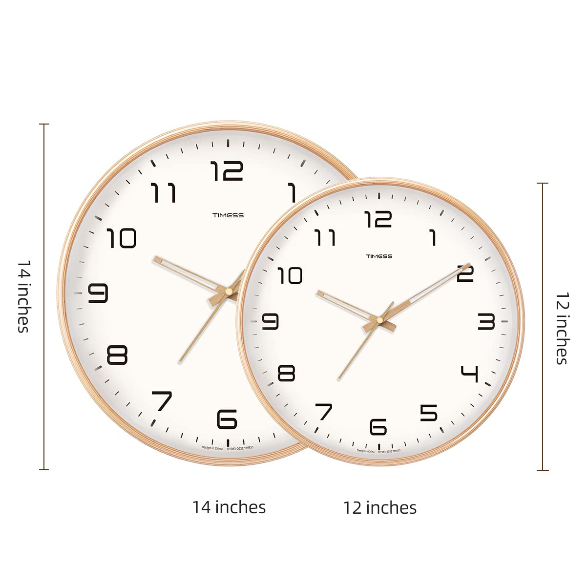 Enkel solid tre analog veggklokke for hjemmet