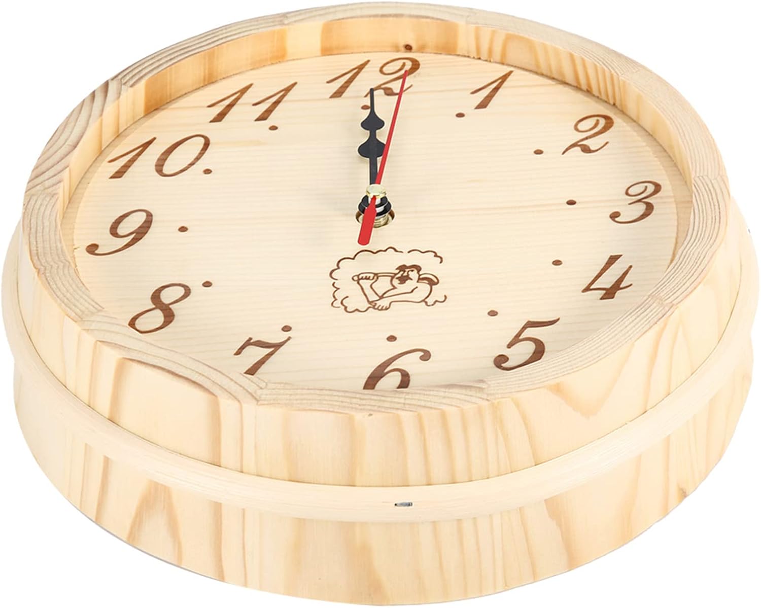 Horloge en bois SaunaTime - Horloge murale rustique pour sauna et espaces de bien-être