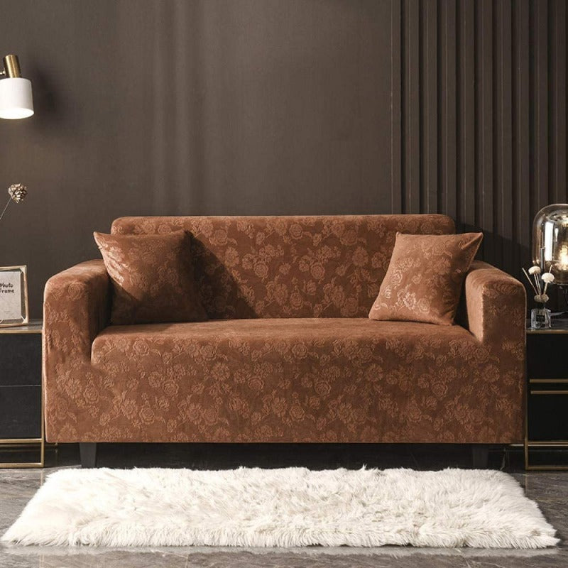 Ambretta Velvet Embossed Stretch Sofa Slip Covers for 1/2/3/4 Seater Sofas