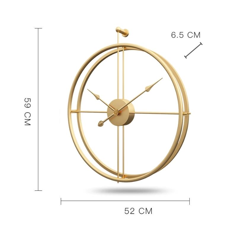 Zlaté minimalistické kovové nástěnné hodiny velké