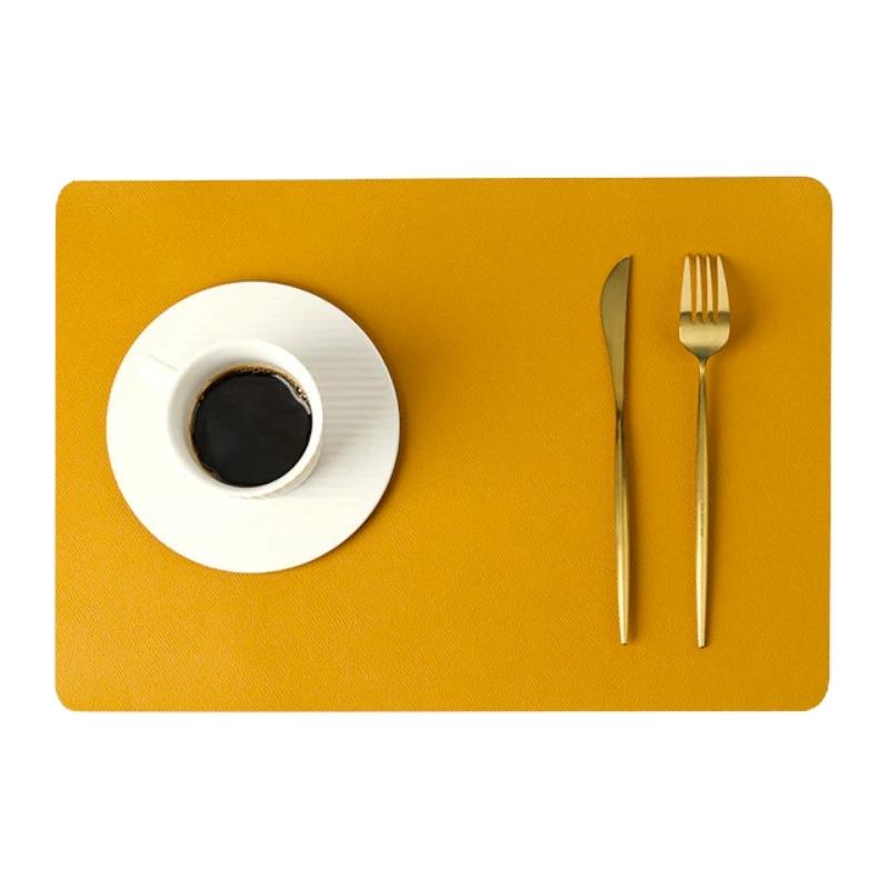 Modern Rectangle Waterproof PU Leather Placemats