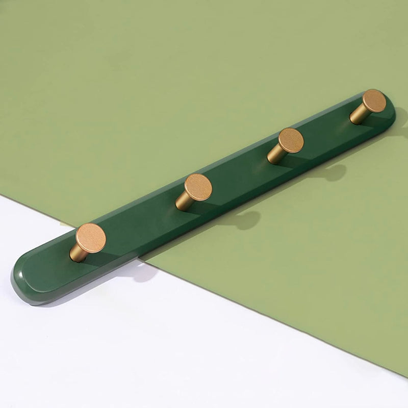 Vintage Green Wall Mounted Coat Rack with Hooks