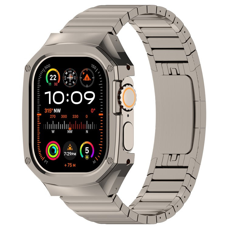 Correa de acero inoxidable con caja para Apple Watch