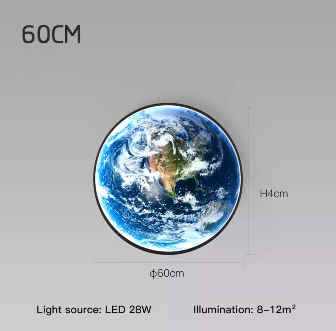 מנורת קיר LED של כדור הארץ