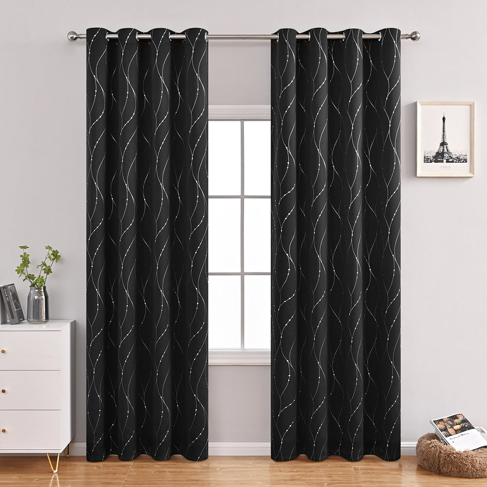 GiftedWave - Blackout curtain with Wave and Dot motifs