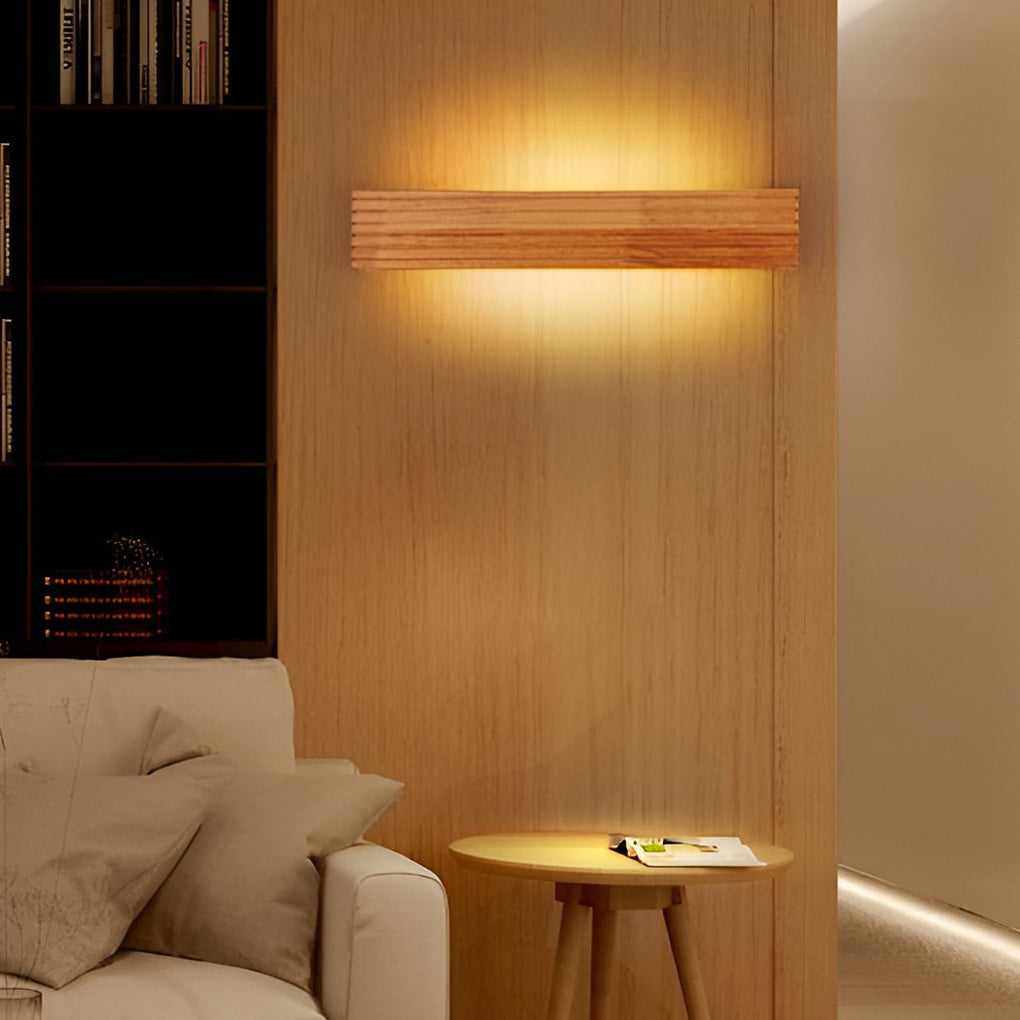 GlowWood - Lampa de perete LED nordică rectangulară impermeabilă cu oglindă