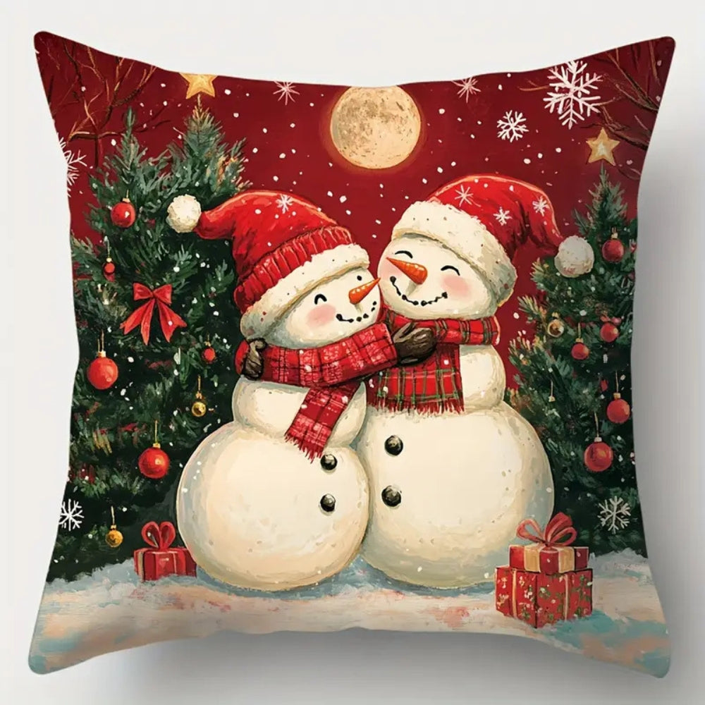 Housse de coussin de Noël traîneau du Père Noël