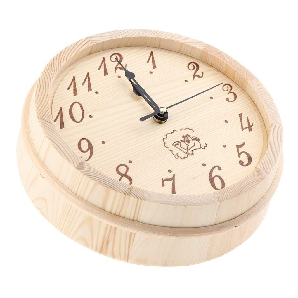 Horloge en bois SaunaTime - Horloge murale rustique pour sauna et espaces de bien-être