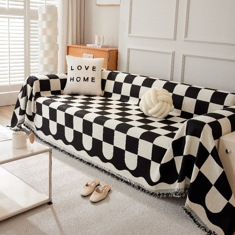 New Checkerboards Chenille Sofa/Couch Cover