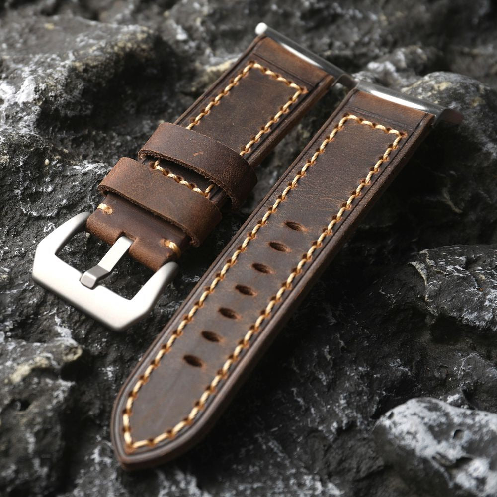 Handcrafted rugged style Samsung Watch Ultra Strap - Antique Brown