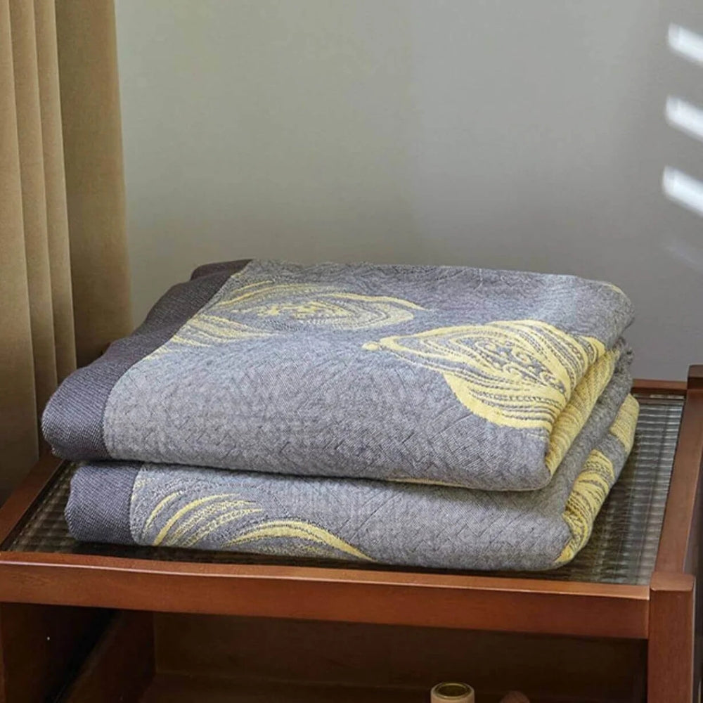 Feather Print Bamboo Fiber Reversible Blanket