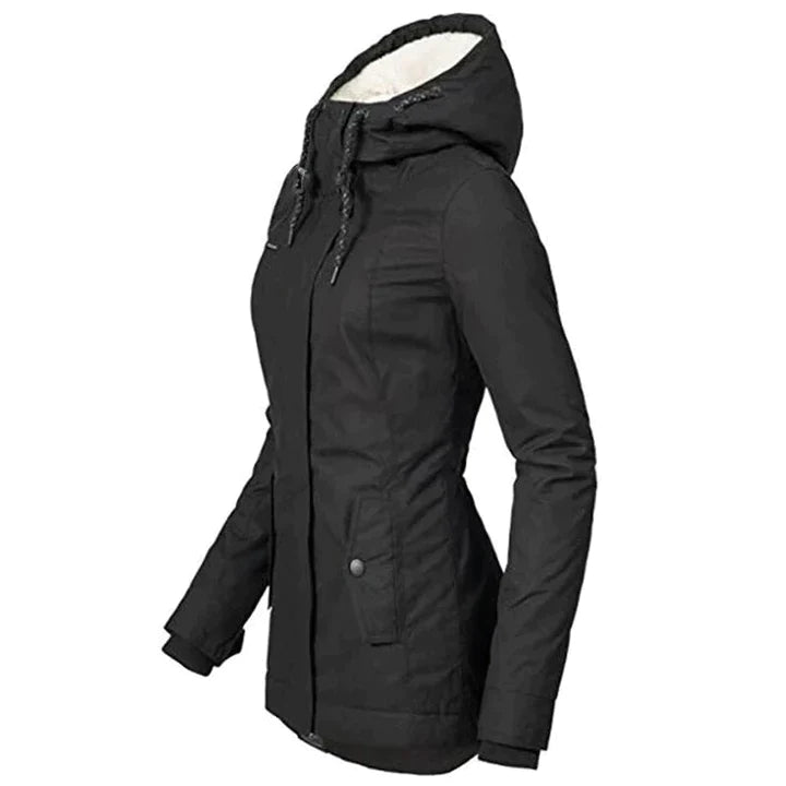 Stavanger- Manteau/veste d'hiver doublé avec capuche imperméable femme