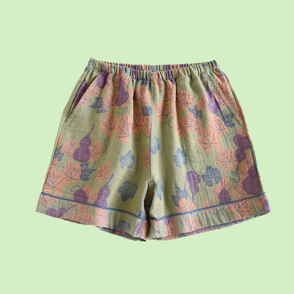 Shorts à taille élastique imprimé floral