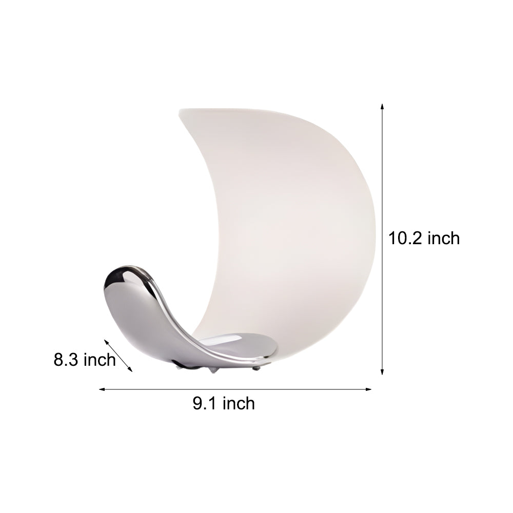 LumiMoon - D76 Curved Moon Shape Aluminum LED Table Lamp with Touch Dimmer