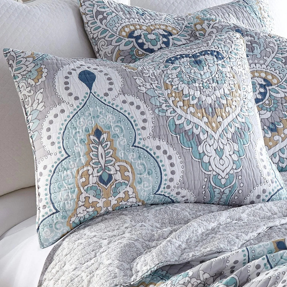 Paisley Aqua Teal Coverlet Set