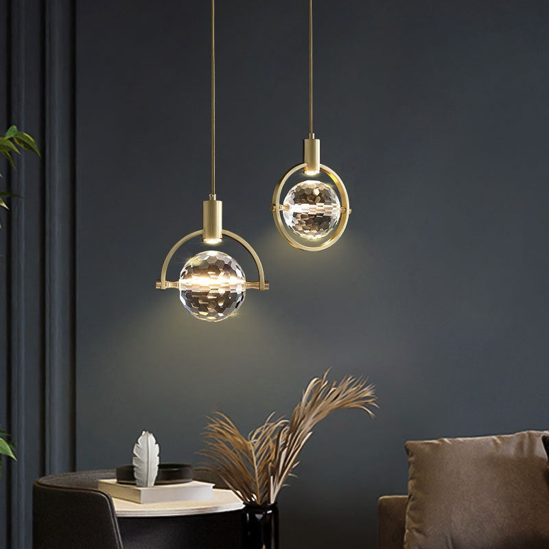 CrystalGlow – Lâmpada pendente LED em forma de anel com cristais