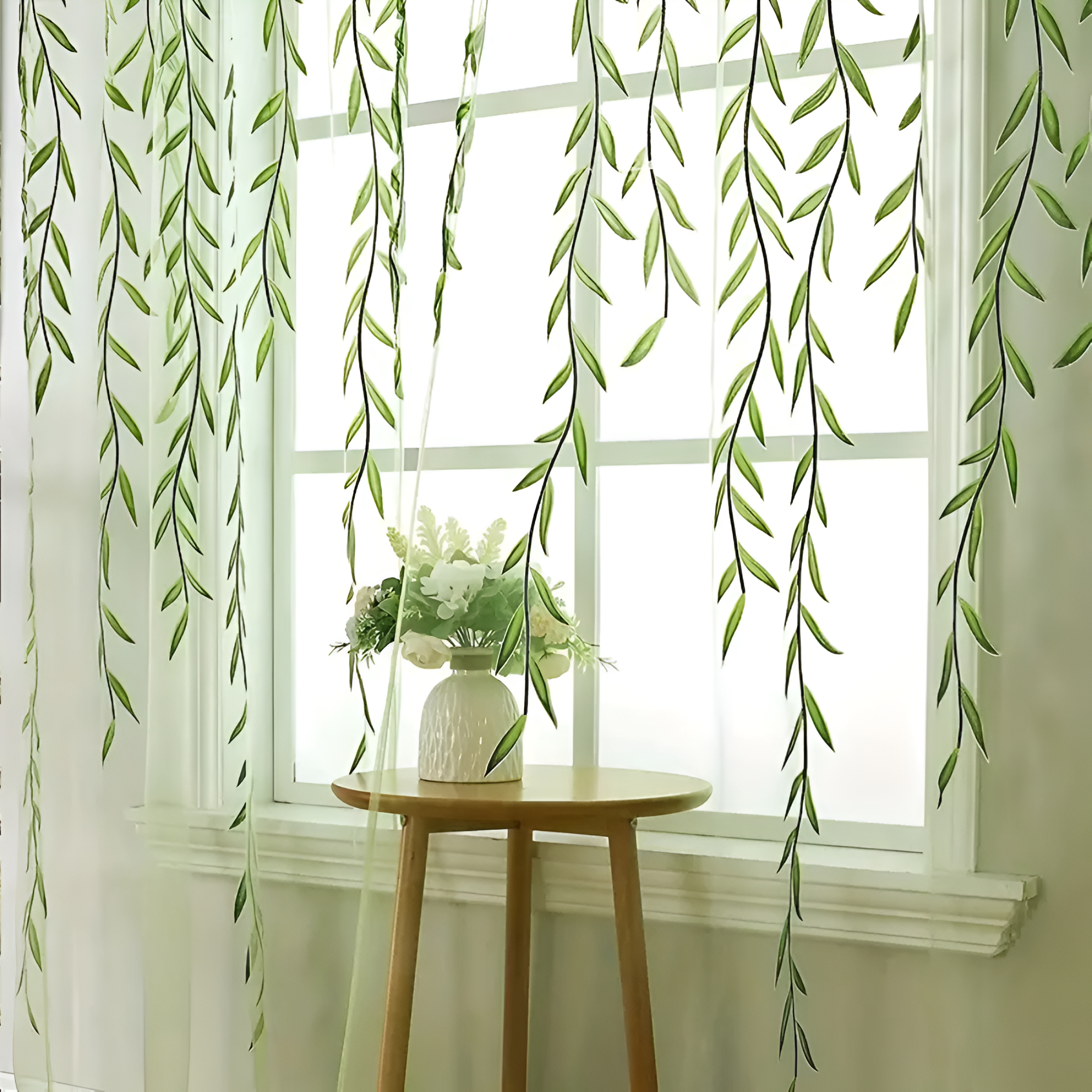 Willow Leaf Strip Window Curtains