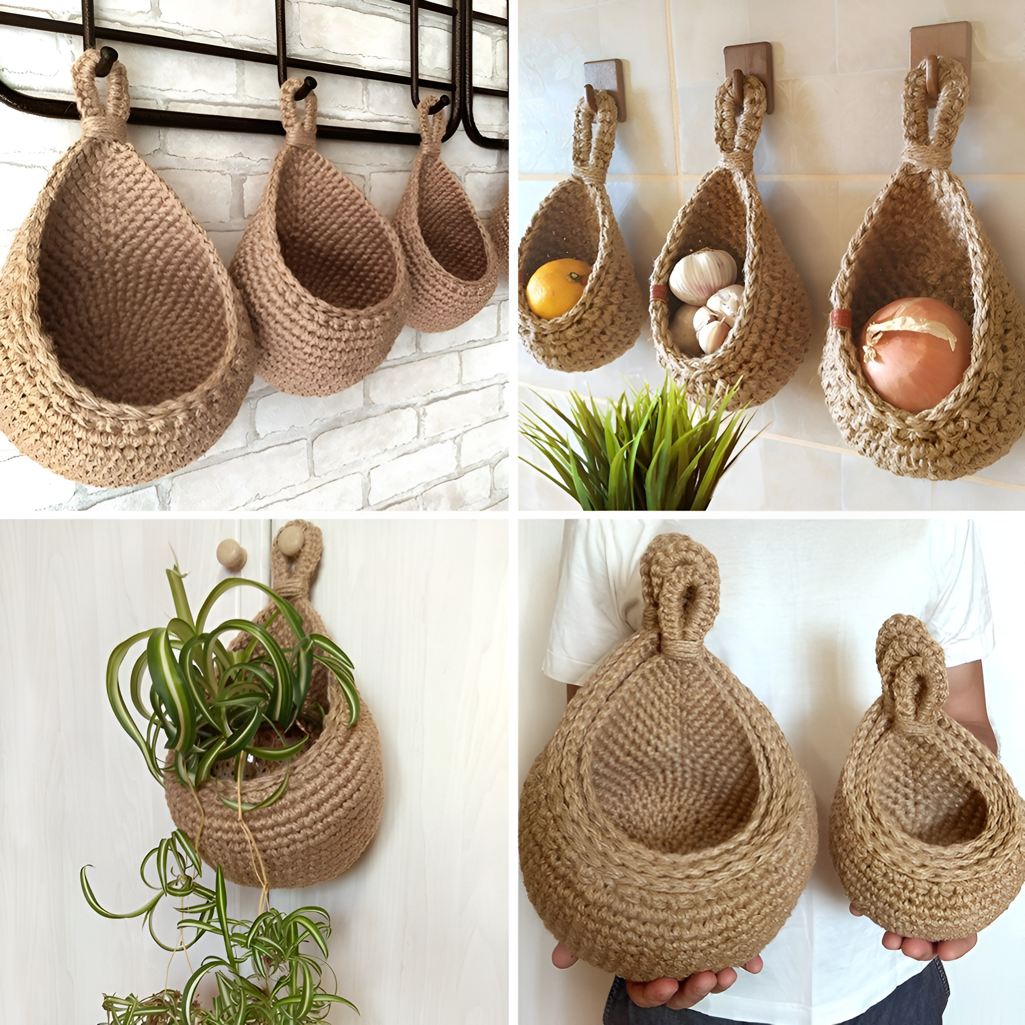 Handgefertigter Boho Hängebasket