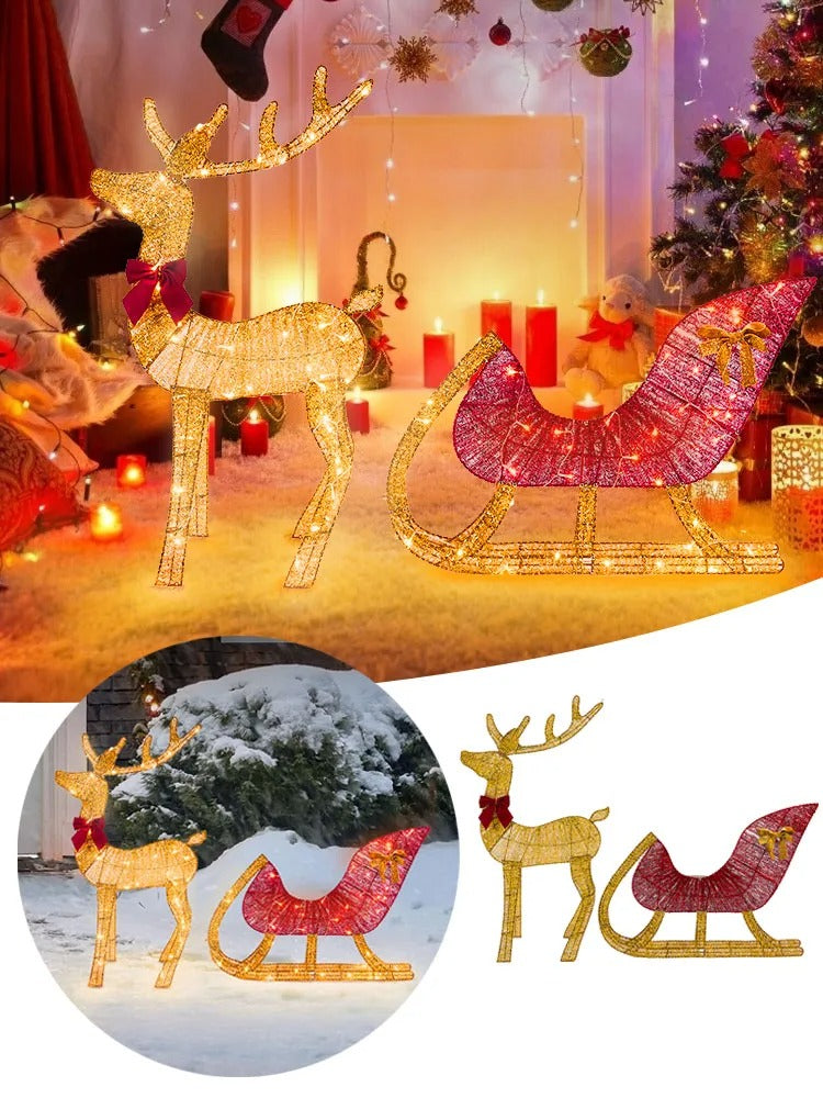 Holiday Glow Reindeer Sleigh Set