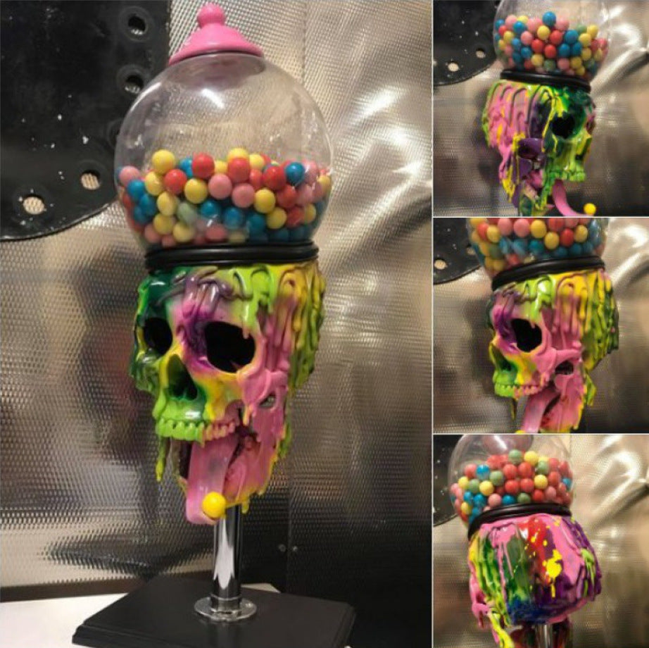 Skull Bubble Gum Machine Halloween Table Ornaments