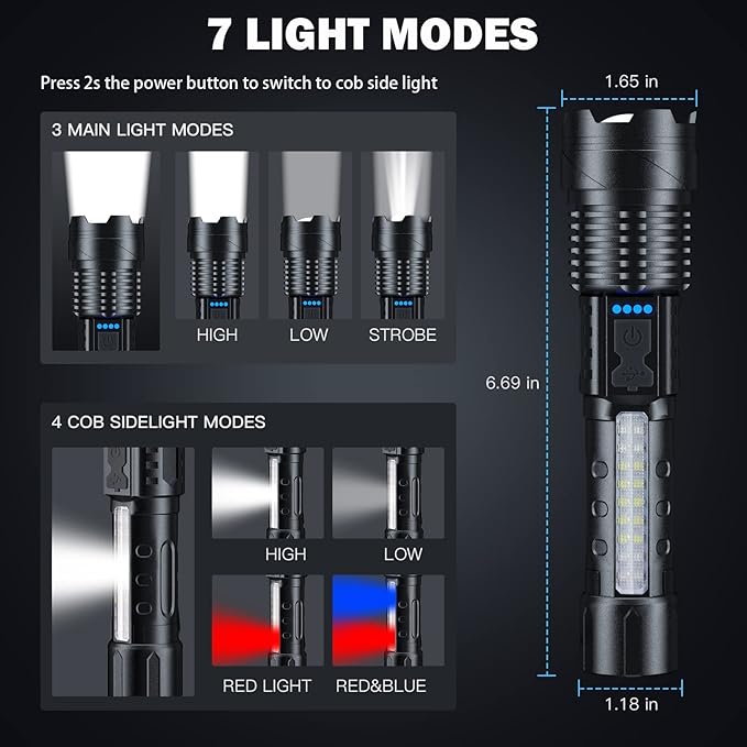 PowerFlash™ - Powerful Flashlight | Rechargeable, waterproof + 7 different modes!